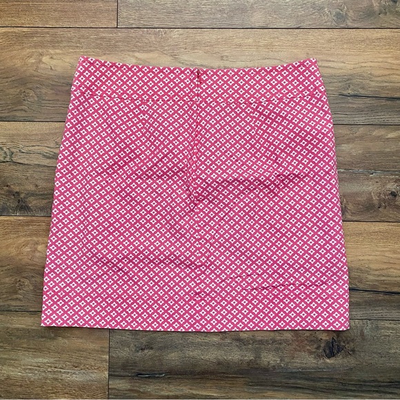 Talbots Skirt 16 Pink / White Lined 1/4 zip reverse - Picture 3 of 6